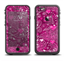 The Vivid Pink and White Paisley Birds Apple iPhone 6/6s LifeProof Fre Case Skin Set