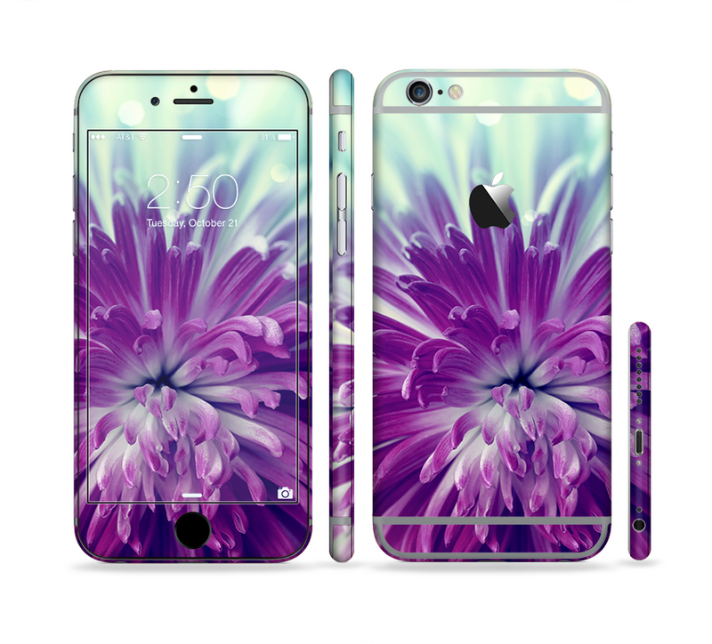 The Vivid Purple Flower Sectioned Skin Series for the Apple iPhone 6/6s Plus