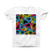 The Vivid Retro Overlap ink-Fuzed Front Spot Graphic Unisex Soft-Fitted Tee Shirt