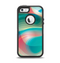 The Vivid Turquoise 3D Wave Pattern Apple iPhone 5-5s Otterbox Defender Case Skin Set