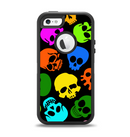 The Vivid Vector Neon Skulls Apple iPhone 5-5s Otterbox Defender Case Skin Set