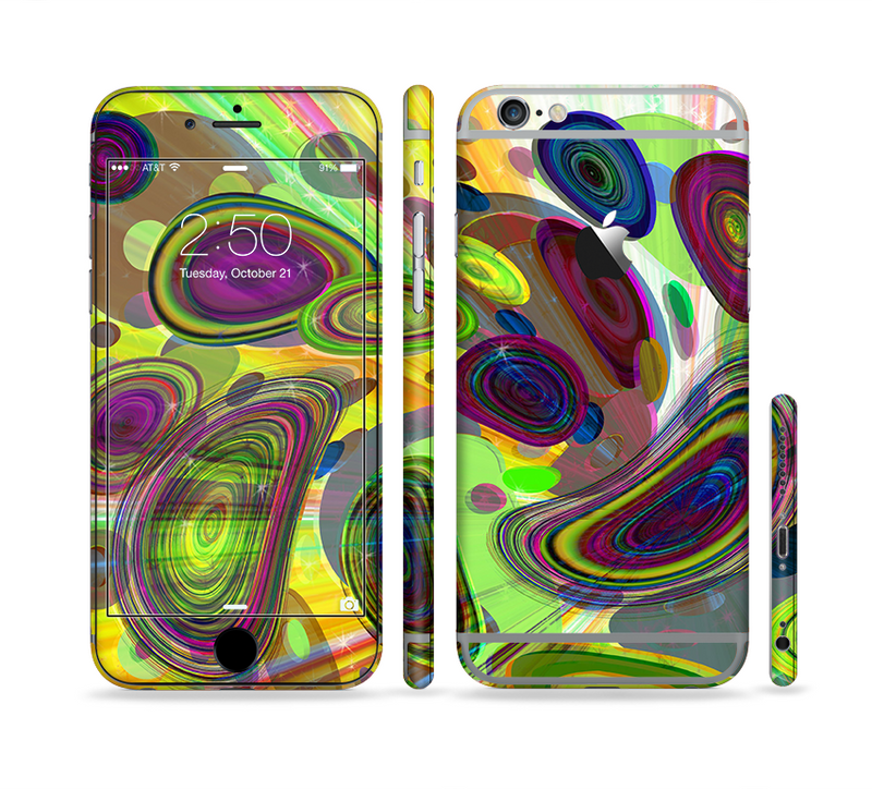 The Warped Colorful Layer-Circles Sectioned Skin Series for the Apple iPhone 6/6s Plus