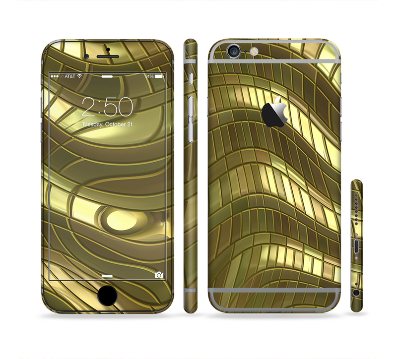 The Warped Gold-Plated Mosaic Sectioned Skin Series for the Apple iPhone 6/6s