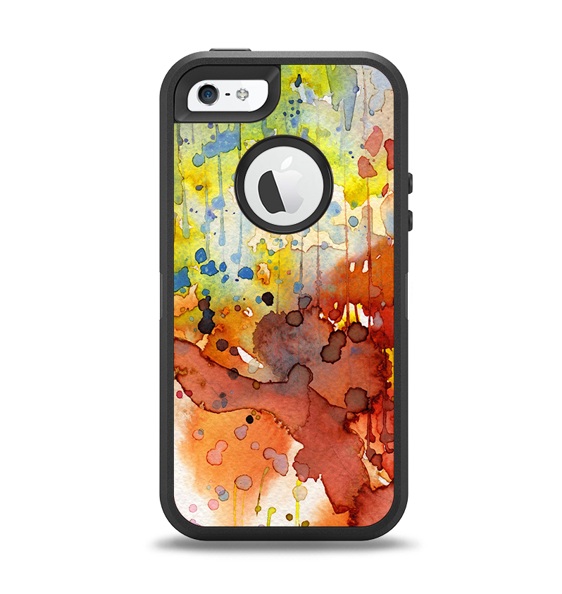 The WaterColor Grunge Setting Apple iPhone 5-5s Otterbox Defender Case Skin Set