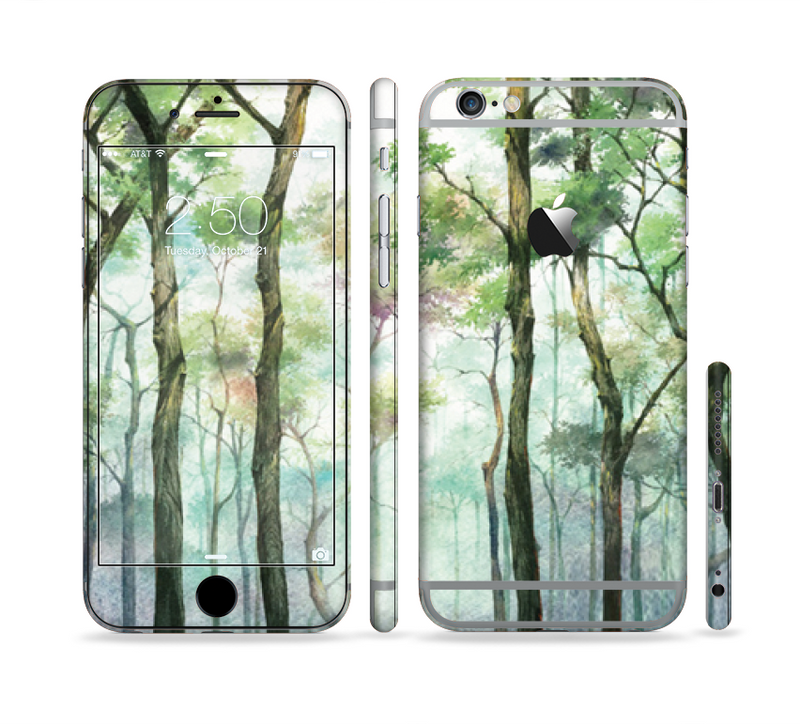 The Watercolor Glowing Sky Forrest Sectioned Skin Series for the Apple iPhone 6/6s Plus
