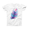 The Watercolor Heart Feather ink-Fuzed Front Spot Graphic Unisex Soft-Fitted Tee Shirt