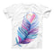 The Watercolor Heart Feather ink-Fuzed Unisex All Over Full-Printed Fitted Tee Shirt