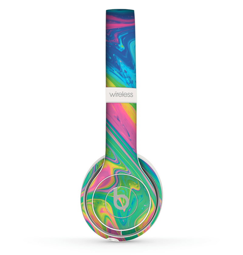 The Watercolor Neon Color Fusion V3 Skin Set for the Beats by Dre Solo 2 Wireless Headphones