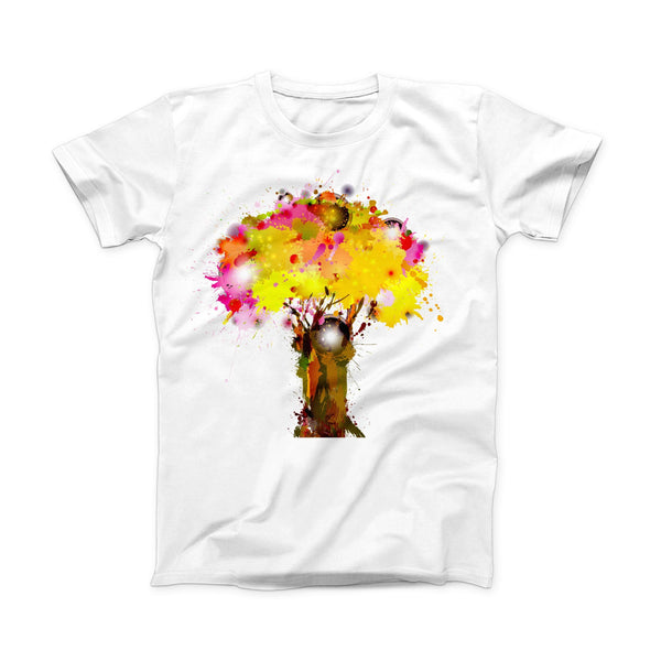 The Watercolor Splattered Tree ink-Fuzed Front Spot Graphic Unisex Soft-Fitted Tee Shirt