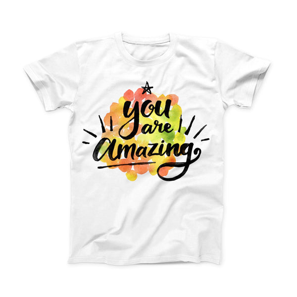 The Watercolor Stroke You are Amazing ink-Fuzed Front Spot Graphic Unisex Soft-Fitted Tee Shirt