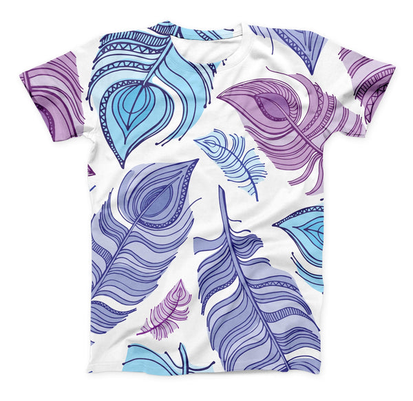 The Watercolor Vector Feather ink-Fuzed Unisex All Over Full-Printed Fitted Tee Shirt
