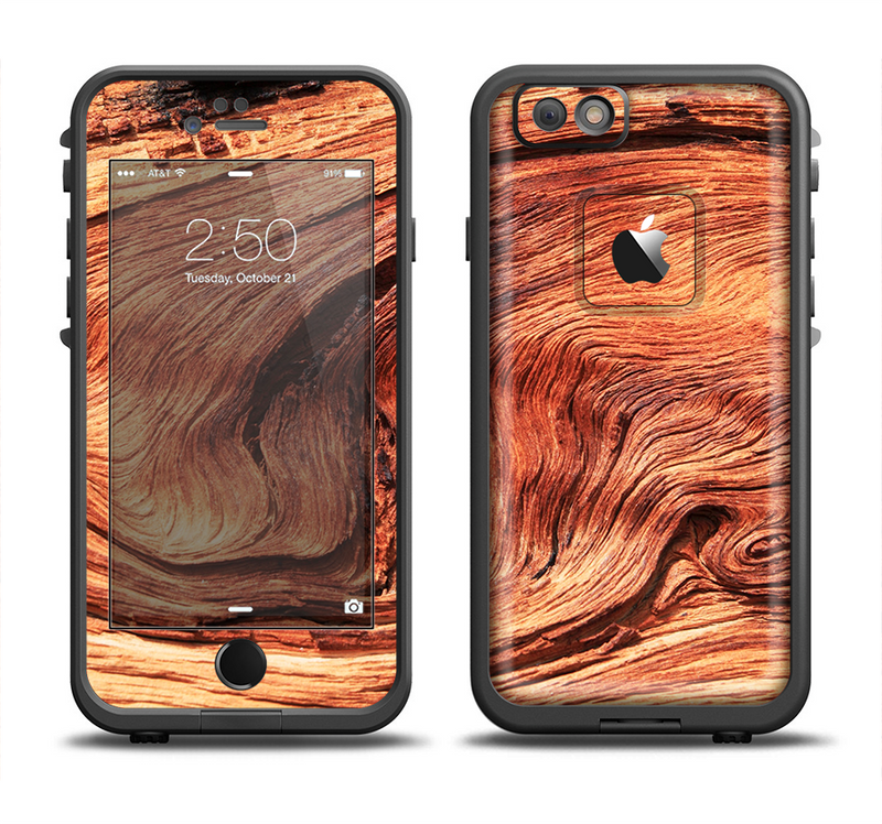 The Wavy Bright Wood Knot Apple iPhone 6/6s LifeProof Fre Case Skin Set