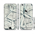 The White Cracked Woven Texture Sectioned Skin Series for the Apple iPhone 6/6s Plus