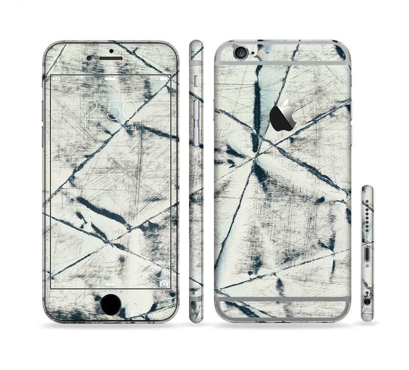 The White Cracked Woven Texture Sectioned Skin Series for the Apple iPhone 6/6s