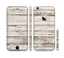 The White Painted Aged Wood Planks Sectioned Skin Series for the Apple iPhone 6/6s Plus