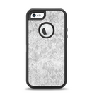 The White Textured Lace Apple iPhone 5-5s Otterbox Defender Case Skin Set