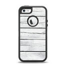 The White Wood Planks Apple iPhone 5-5s Otterbox Defender Case Skin Set