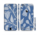 The White and Blue Vector Branches Sectioned Skin Series for the Apple iPhone 6/6s Plus