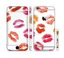 The White with Colored Pucker Lip Prints Sectioned Skin Series for the Apple iPhone 6/6s Plus