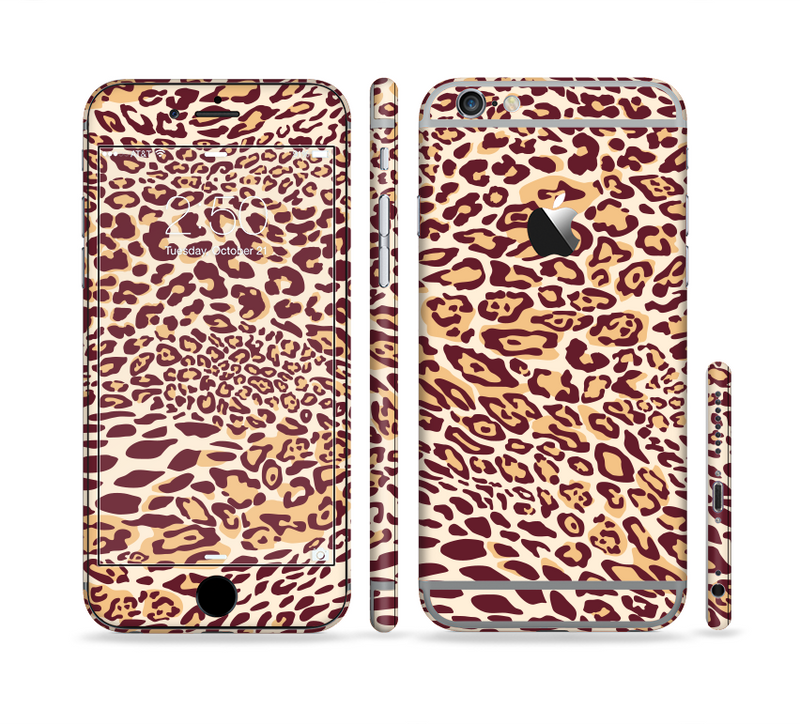 The Wild Leopard Print Sectioned Skin Series for the Apple iPhone 6/6s Plus