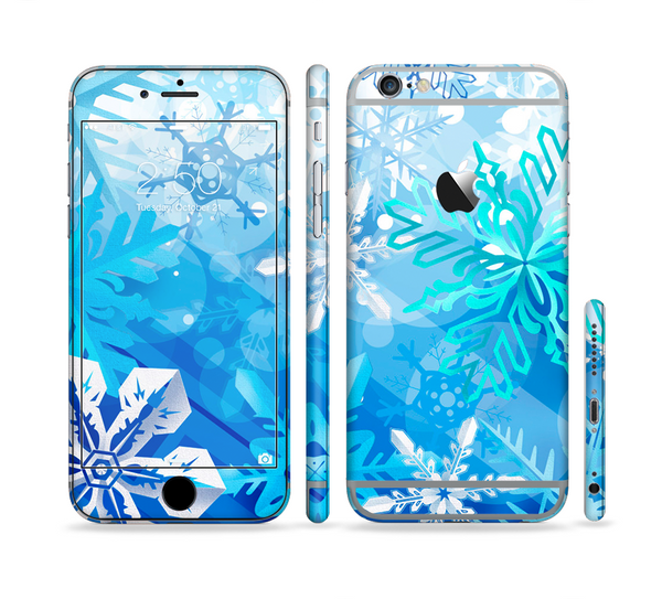 The Winter Abstract Blue Sectioned Skin Series for the Apple iPhone 6/6s Plus