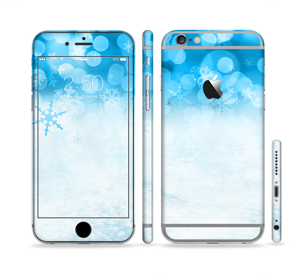 The Winter Blue Abstract Unfocused Sectioned Skin Series for the Apple iPhone 6/6s