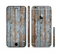 The Wood Planks with Peeled Blue Paint Sectioned Skin Series for the Apple iPhone 6/6s