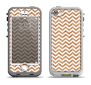 The Wood & White Chevron Pattern Apple iPhone 5-5s LifeProof Nuud Case Skin Set