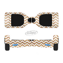 The Wood & White Chevron Pattern Full-Body Skin Set for the Smart Drifting SuperCharged iiRov HoverBoard