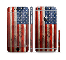 The Wooden Grungy American Flag Sectioned Skin Series for the Apple iPhone 6/6s