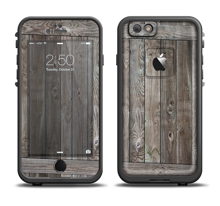 The Wooden Wall-Panel Apple iPhone 6/6s LifeProof Fre Case Skin Set