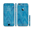 The Woven Blue Sharp Chevron Pattern V3 Sectioned Skin Series for the Apple iPhone 6/6s