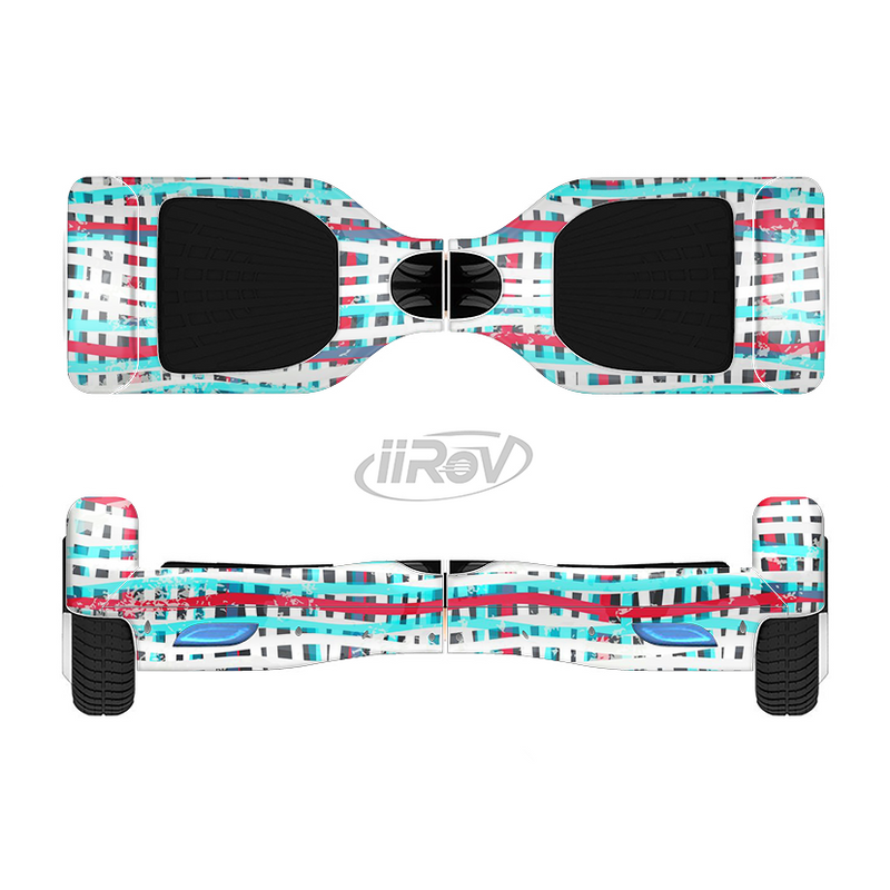 The Woven Trendy Green & Coral Full-Body Skin Set for the Smart Drifting SuperCharged iiRov HoverBoard