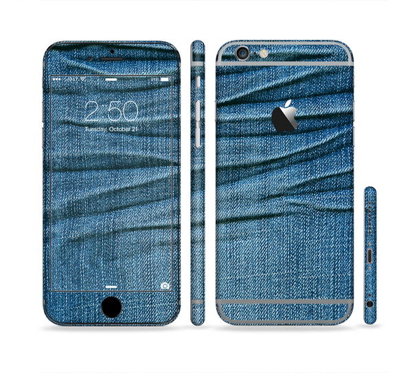The Wrinkled Jean texture Sectioned Skin Series for the Apple iPhone 6/6s