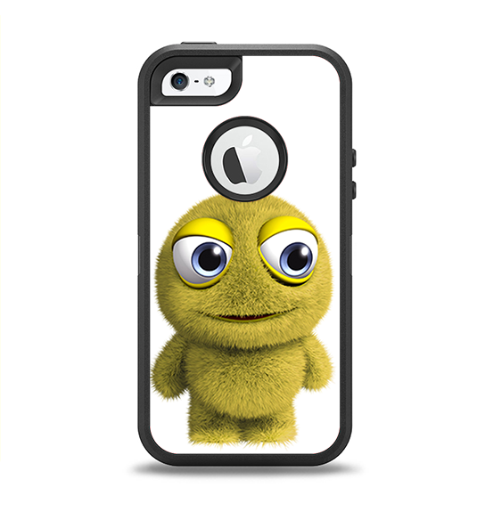 The Yellow Fuzzy Wuzzy Creature Apple iPhone 5-5s Otterbox Defender Case Skin Set
