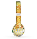 The Yellow Leaf-Imprinted Paint Splatter Skin Set for the Beats by Dre Solo 2 Wireless Headphones