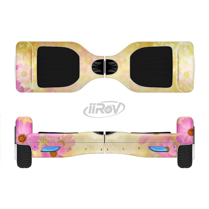The Yellow & Pink Flowerland Full-Body Skin Set for the Smart Drifting SuperCharged iiRov HoverBoard