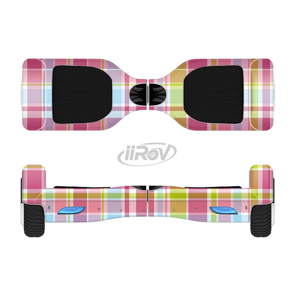 The Yellow & Pink Plaid Full-Body Skin Set for the Smart Drifting SuperCharged iiRov HoverBoard