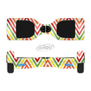 The Yellow & Red Vintage Chevron Pattern Full-Body Skin Set for the Smart Drifting SuperCharged iiRov HoverBoard
