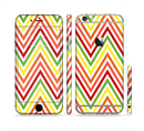 The Yellow & Red Vintage Chevron Pattern Sectioned Skin Series for the Apple iPhone 6/6s