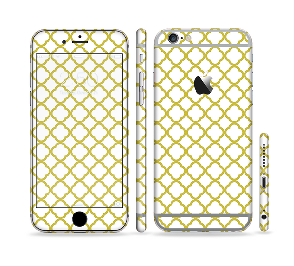 The Yellow & White Seamless Morocan Pattern V2 Sectioned Skin Series for the Apple iPhone 6/6s