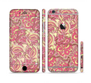 The Yellow and Pink Paisley Floral Sectioned Skin Series for the Apple iPhone 6/6s