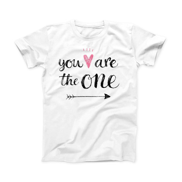 The You Are The One ink-Fuzed Front Spot Graphic Unisex Soft-Fitted Tee Shirt