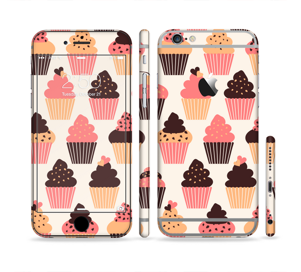  The Yummy Subtle Cupcake Pattern Sectioned Skin Series for the Apple iPhone 6/6s