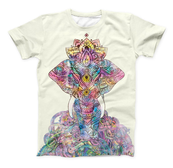 The Zendoodle Sacred Elephant ink-Fuzed Unisex All Over Full-Printed Fitted Tee Shirt