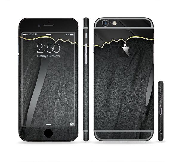 The Zig Zag Gray Wood Grain Sectioned Skin Series for the Apple iPhone 6/6s