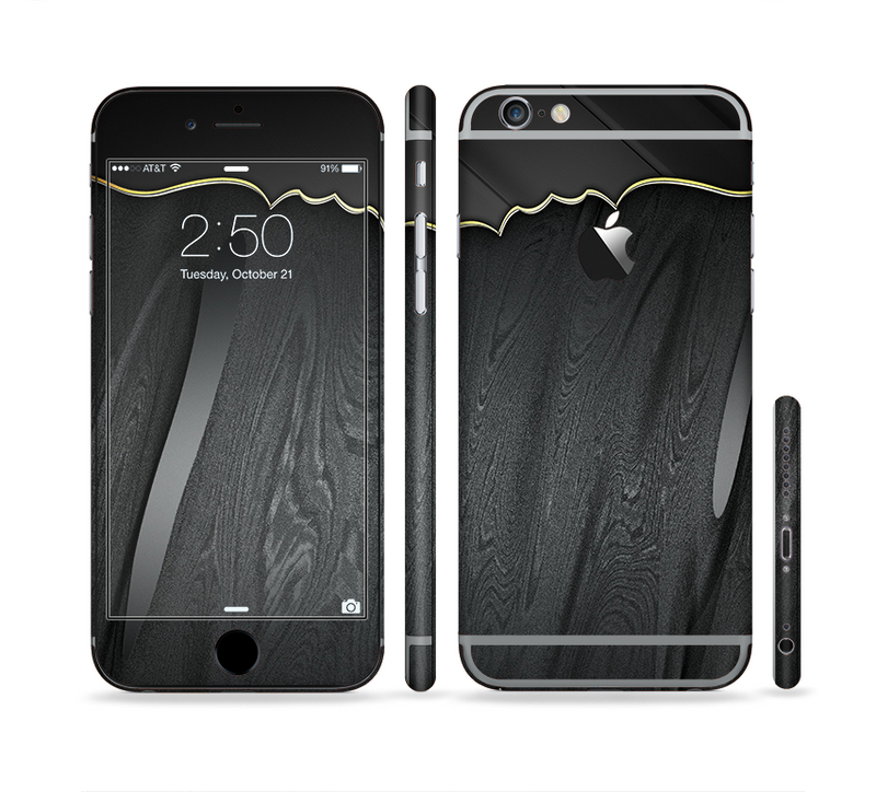 The Zig Zag Gray Wood Grain Sectioned Skin Series for the Apple iPhone 6/6s Plus