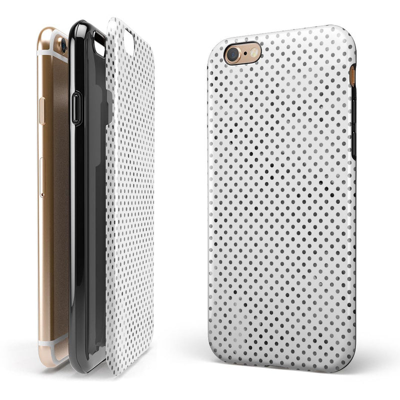 Tiny Black Watercolor Polka Dots iPhone 6/6s or 6/6s Plus 2-Piece Hybrid INK-Fuzed Case