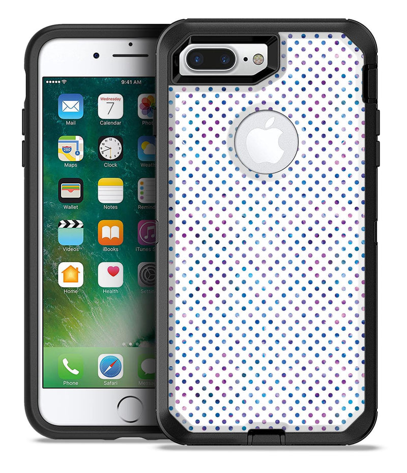 Tiny Blue and Purple Watercolor Polka Dots - iPhone 7 or 7 Plus Commuter Case Skin Kit
