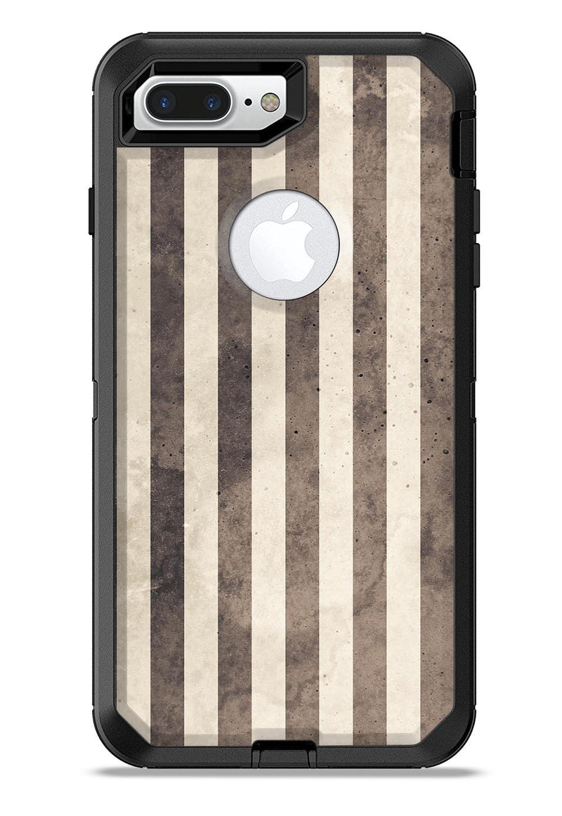 Transparent Clouds on Black and White Verticle Stripes - iPhone 7 or 7 Plus Commuter Case Skin Kit